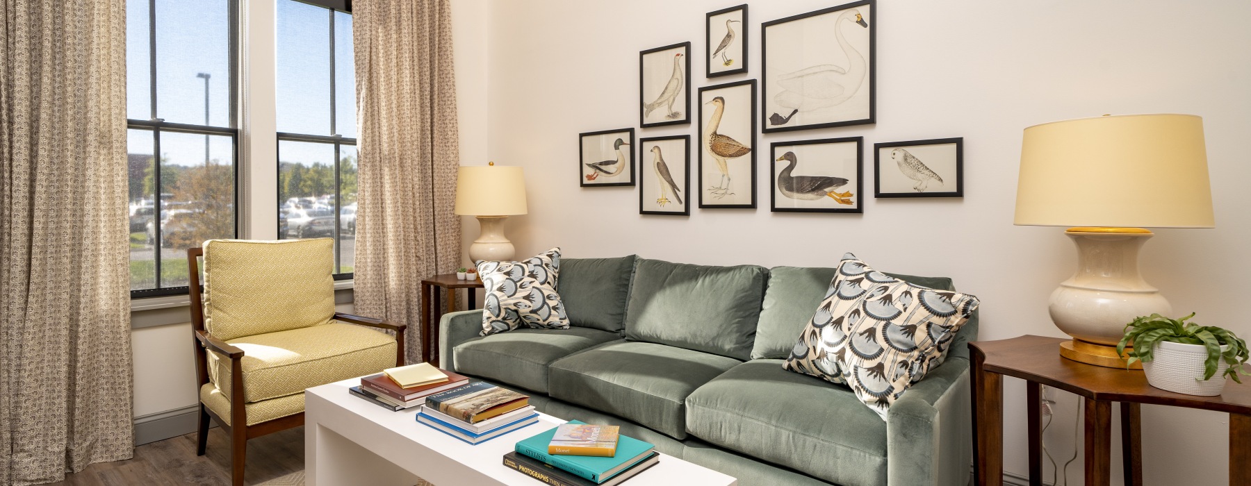 an apartment living room at town center at berry farms